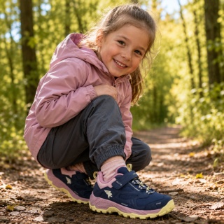 Joma Quito Jr 25 Waterproof Granatowo Różowe - buty trekkingowe dla dzieci