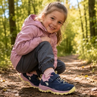 Joma Quito Jr Waterproof Granatowo Różowe - buty trekkingowe dla dzieci