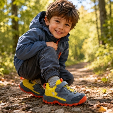 Joma Quito Jr 25 Waterproof Szaro Żółte - buty trekkingowe dla dzieci