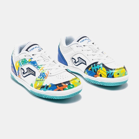 Buty halowe do piłki nożnej dla dzieci Joma Top Flex Jr białe