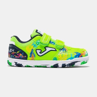 Buty halowe do piłki nożnej dla dzieci Joma Top Flex Jr zielone fluo