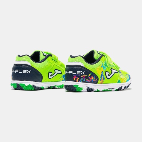 Buty halowe do piłki nożnej dla dzieci Joma Top Flex Jr zielone fluo