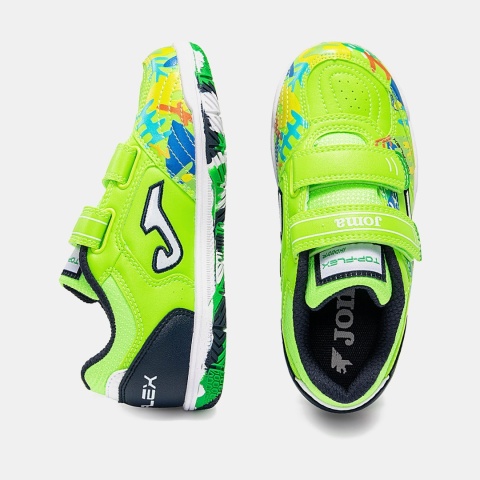 Buty halowe do piłki nożnej dla dzieci Joma Top Flex Jr zielone fluo