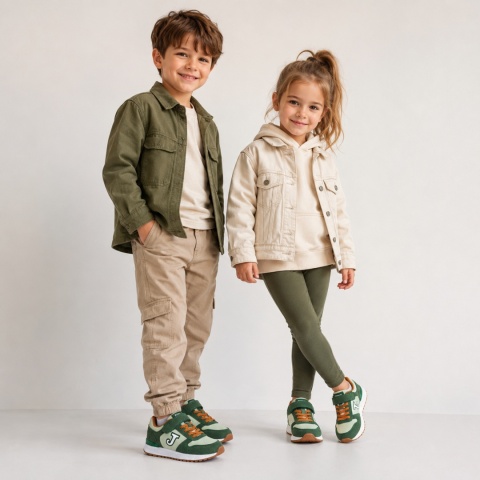 Joma Tornado Jr Biało-Zielone Buty Sportowe Casual Dziecięce