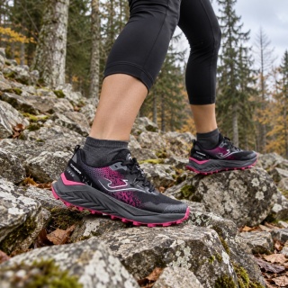 Joma Tundra damskie czarno-różowe - buty do biegania w terenie